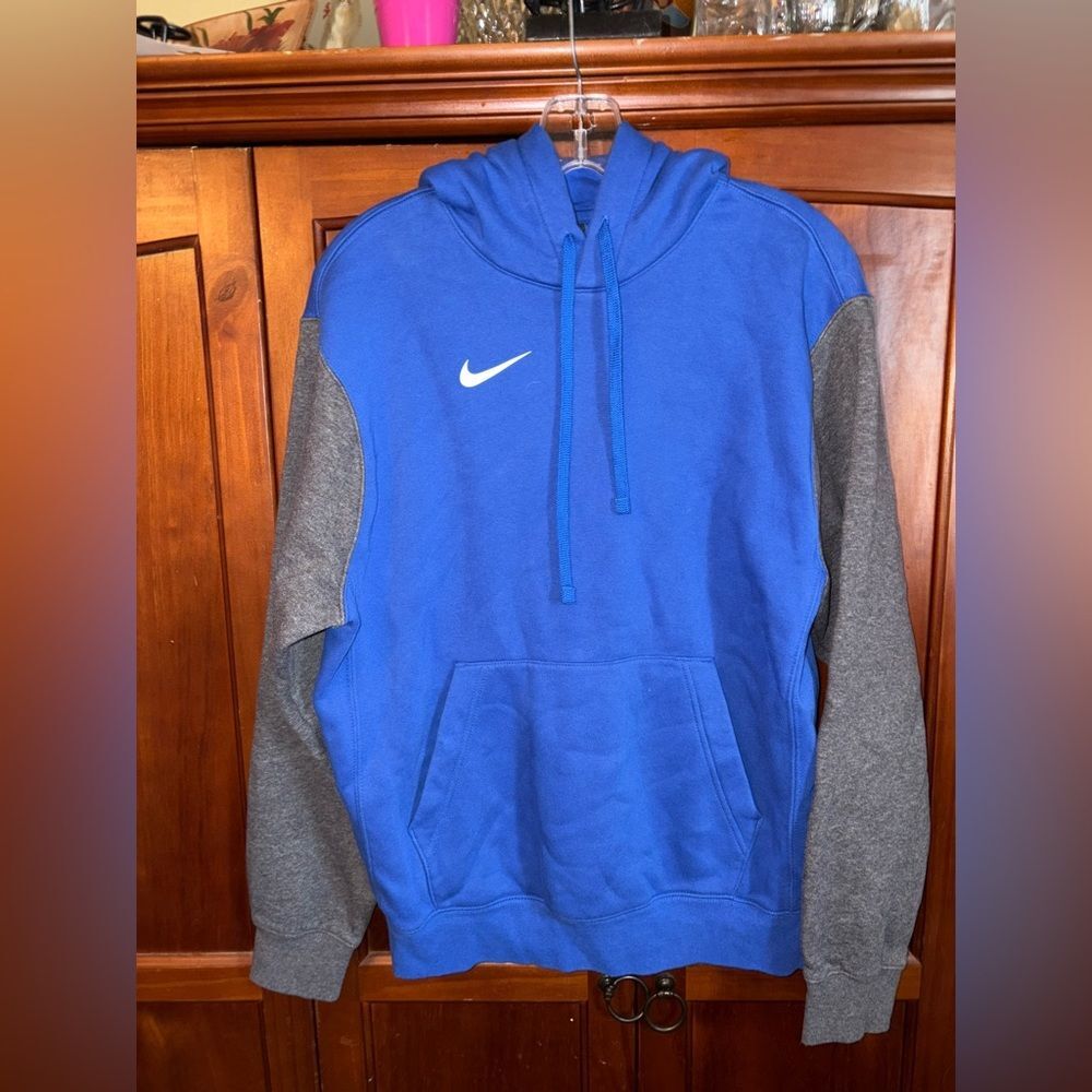 Nike Men's Blue and Grey Hoodie #1611